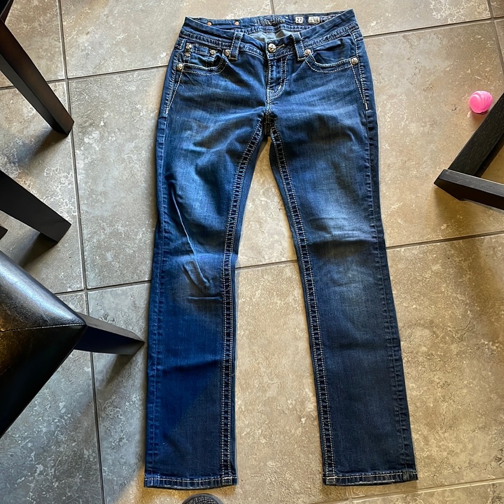 Miss Me Stud & Sequin jeans. Boot cut
